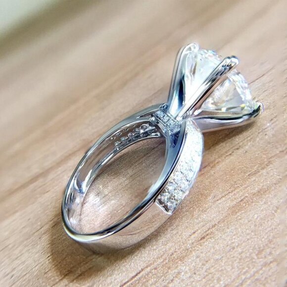 ✨ Luxury Super Large Diamond Macro Pave Wedding Rings for Women, PD343 - Picture 5 of 7